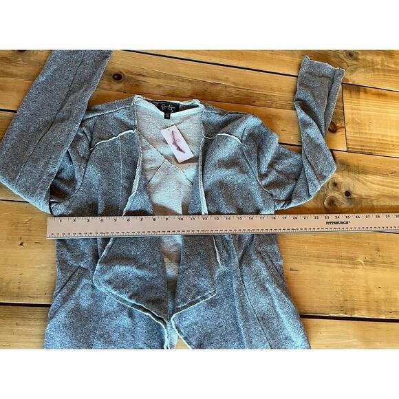 NWT! Jessica Simpson women's open front cardigan sweater. Size Large. Grey - Picture 8 of 8
